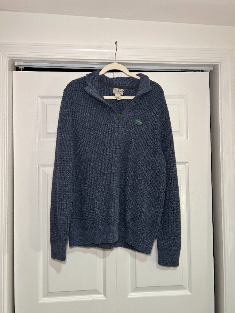Men's Organic Cotton Waffle Sweater, Quarter Zip